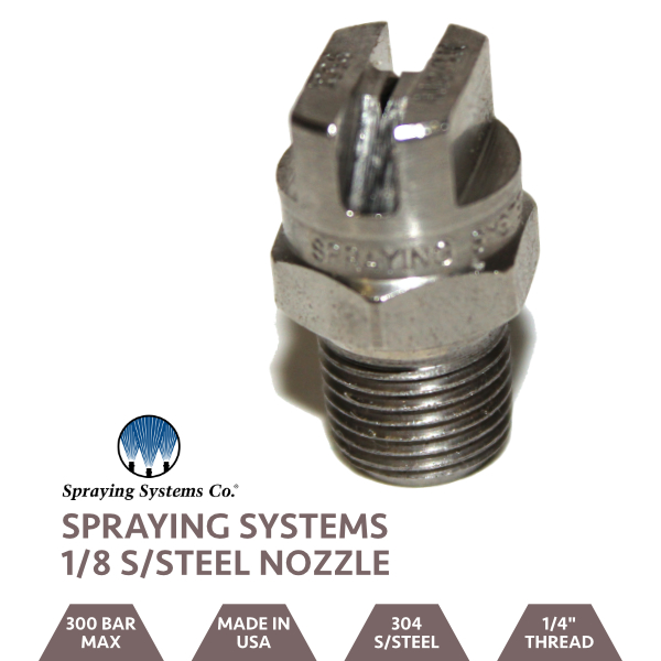 Stainless Steel 1/8” BSP Jet 0 Degree Nozzle